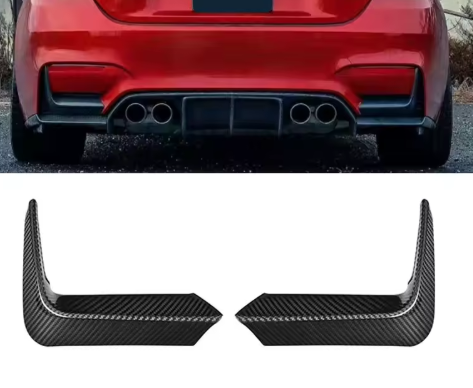 Carbon Fiber Rear Bumper Splitters - BMW F80 M3 & F82 / F83 M4 BM Plugs