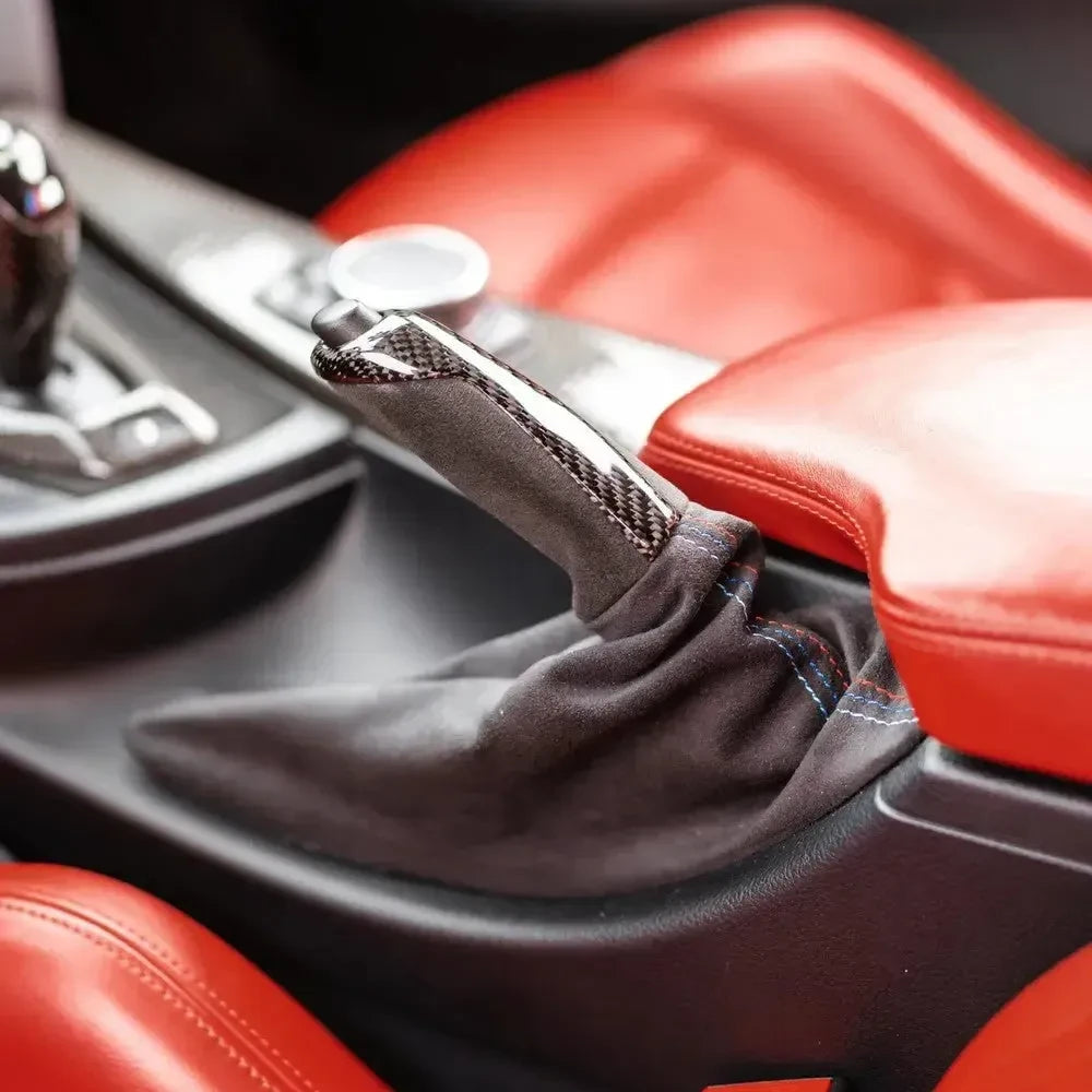 MP Style Carbon Fiber & Alcantara E Brake Handle & Boot - BMW F Chassis BM Plugs