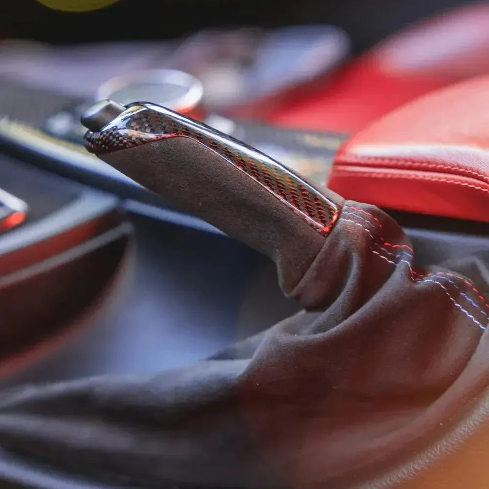MP Style Carbon Fiber & Alcantara E Brake Handle & Boot - BMW F Chassis BM Plugs