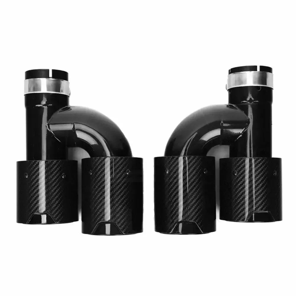 MP Style Carbon Fiber 'h" Exhaust Tip BM Plugs