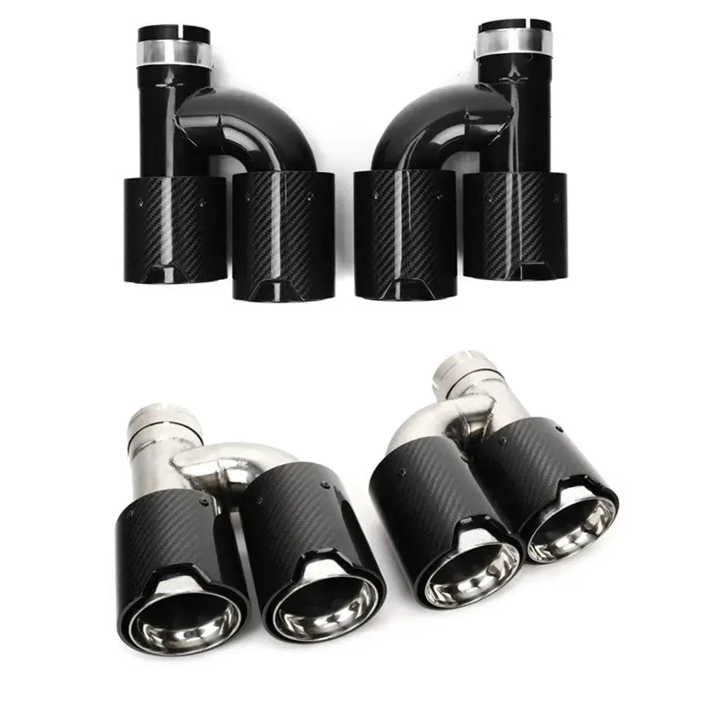 MP Style Carbon Fiber 'h" Exhaust Tip BM Plugs