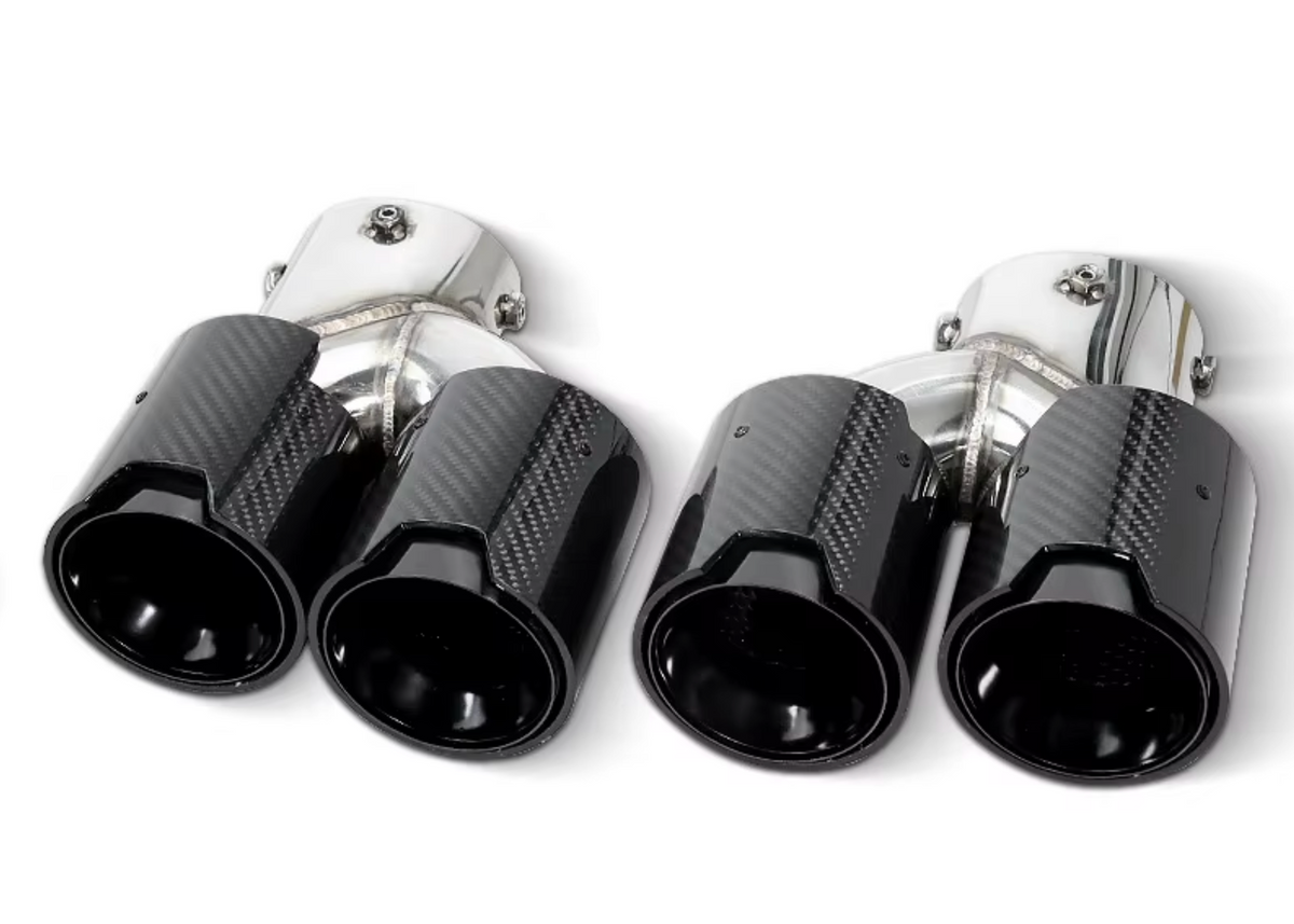 MP Style Carbon Fiber Quad Exhaust Tip Set - BMW G20 3 Series & G22/G23/G26 4 Series