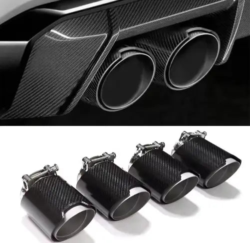 MP Style Carbon Fiber Exhaust Tip Set - BMW G80 M3, G82/G83 M4 & G87 M2 BM Plugs